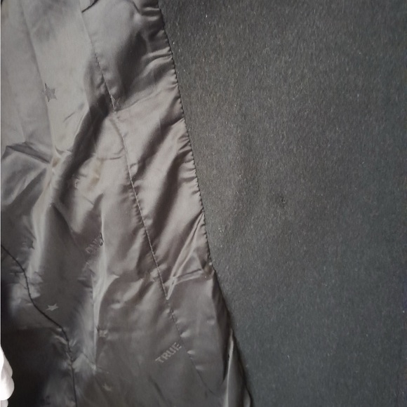 Only True Collection Streetwear Black Double breasted Hooded Wool blend Pea Coat - Picture 12 of 15